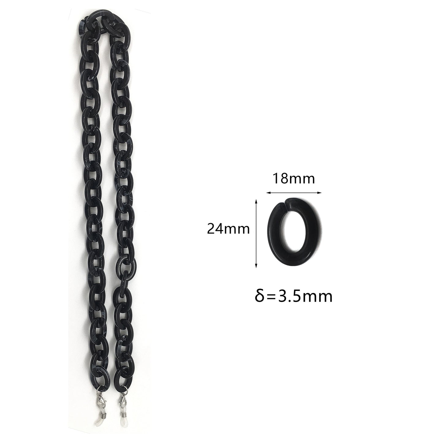 Oversized Chunky Acryl Brillen Kette Brehn