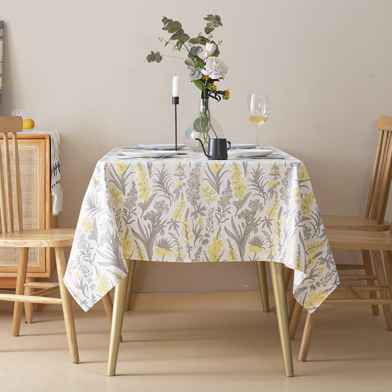 Florale Baumwoll-Mix Tischdecke mit botanischem Druck und pflegeleichter Beschichtung Brehn