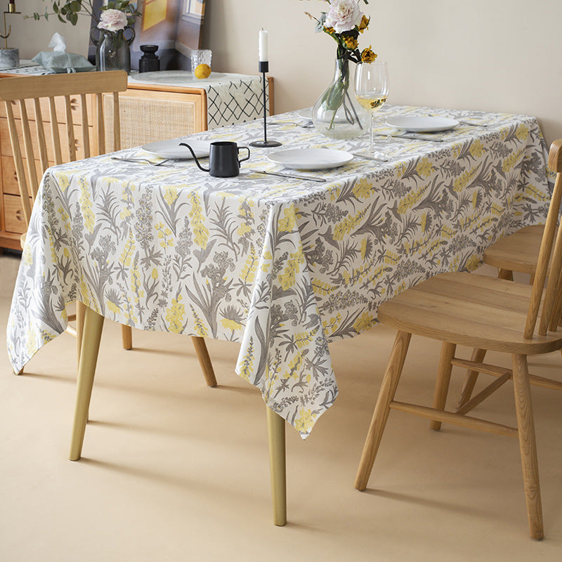 Florale Baumwoll-Mix Tischdecke mit botanischem Druck und pflegeleichter Beschichtung Brehn