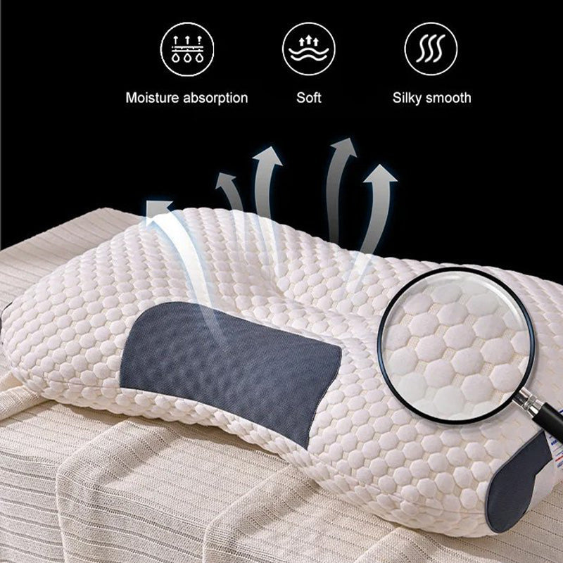 Brehn | LuxiRest Antibacterial Massage Pillow | Ergonomic Neck Support for Revitalizing Sleep and Relaxation