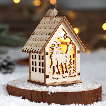 Dekorative LED-Holzhütte für weihnachtliche Atmosphäre