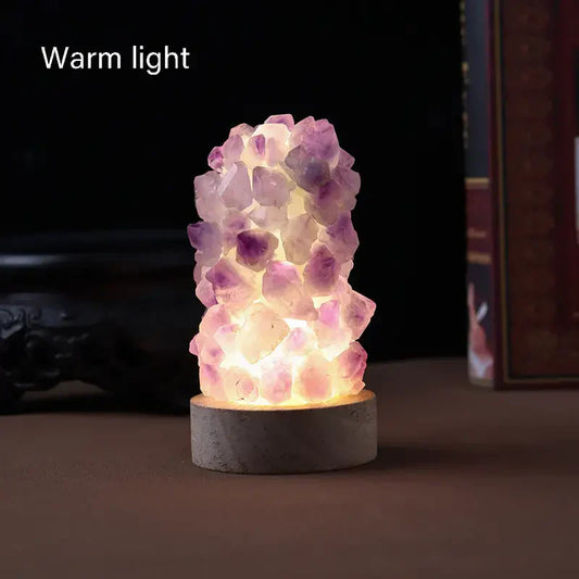 Brehn | Kristallampe - Amethyst - Heilende Energie - Sanftes Licht