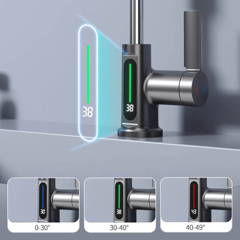 Brehn | AquaElegance Digitaler Wasserhahn Booster | Intelligente Steuerung mit präziser digitaler Anzeige für modernes Wohnen