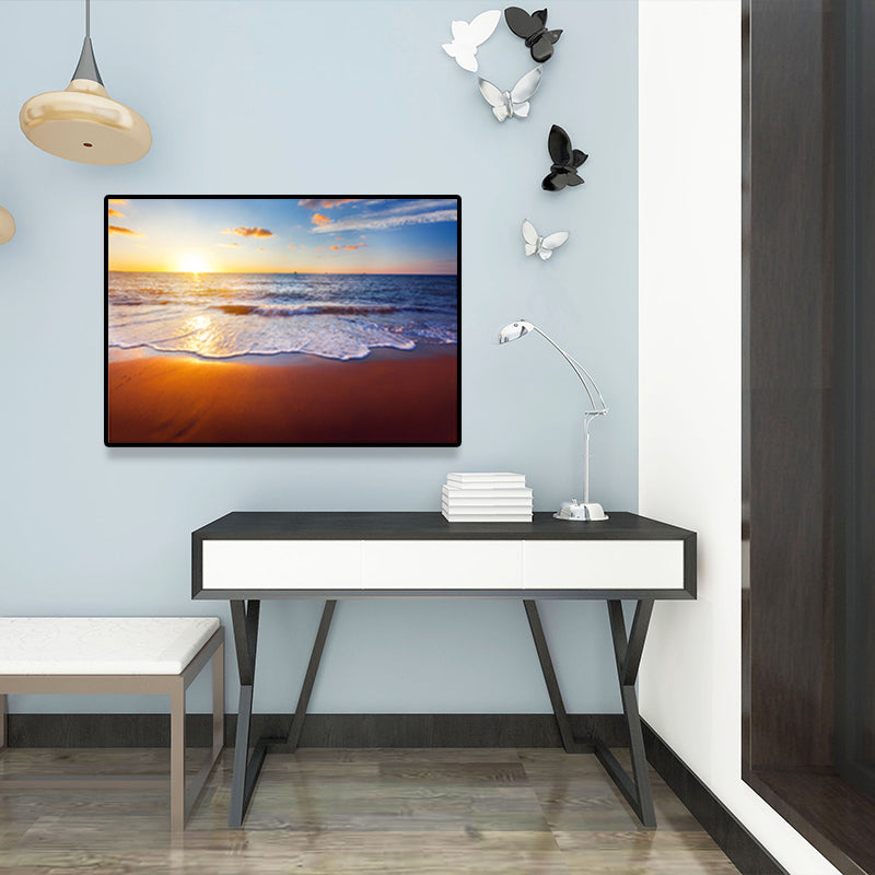 Brehn | Fotografie Küstenleinwand Wandkunst Strandlandschaft in hellen Farben für das Wohnzimmer