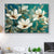 Brehn | Floweret Leinwand Wandkunst Traditionelles Stylisches Blütenbild in Weiß für das Wohnzimmer