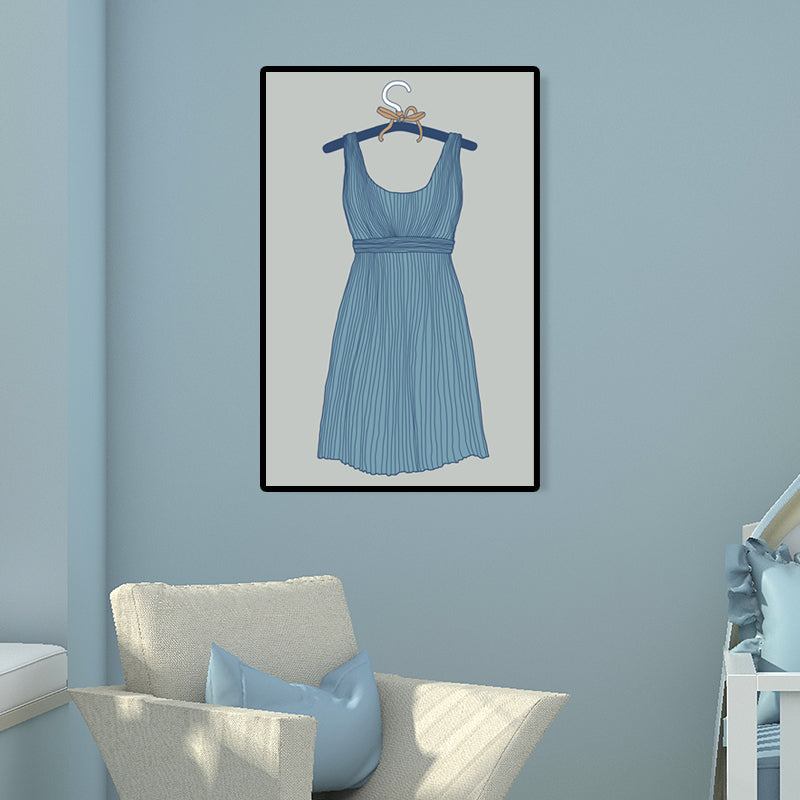 Brehn | Mode Kleid Kunstdruck viktorianische Leinwand Wanddekoration in Blau für das Schlafzimmer, mehrere Größen
