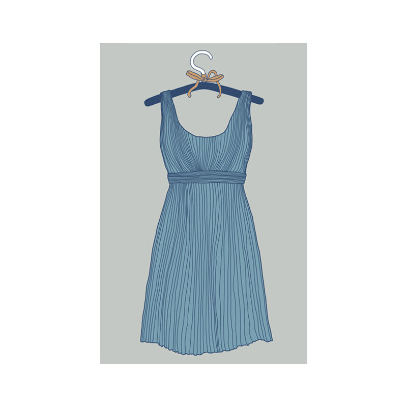 Brehn | Mode Kleid Kunstdruck viktorianische Leinwand Wanddekoration in Blau für das Schlafzimmer, mehrere Größen