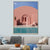 Brehn | Illustration Gebäude und See Leinwand Kunst Nordic Texturierten Wohnzimmer Wand Dekoration