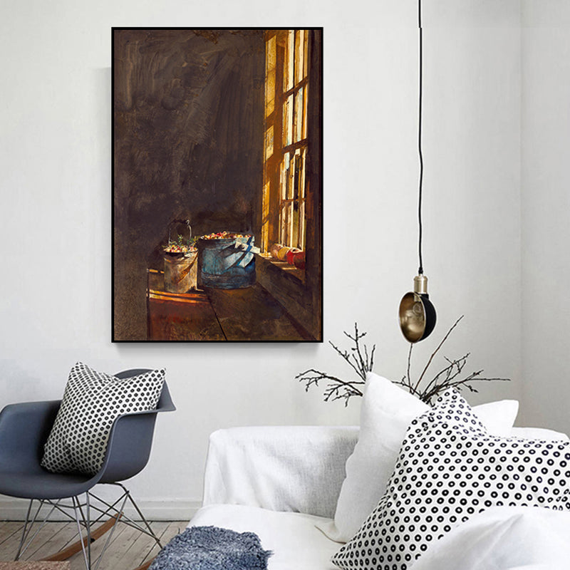 Brehn | Leinwand Texturiertes Wanddekor Vintage Andrew Wyeth Strawberry at the Window Malerei Kunstdruck