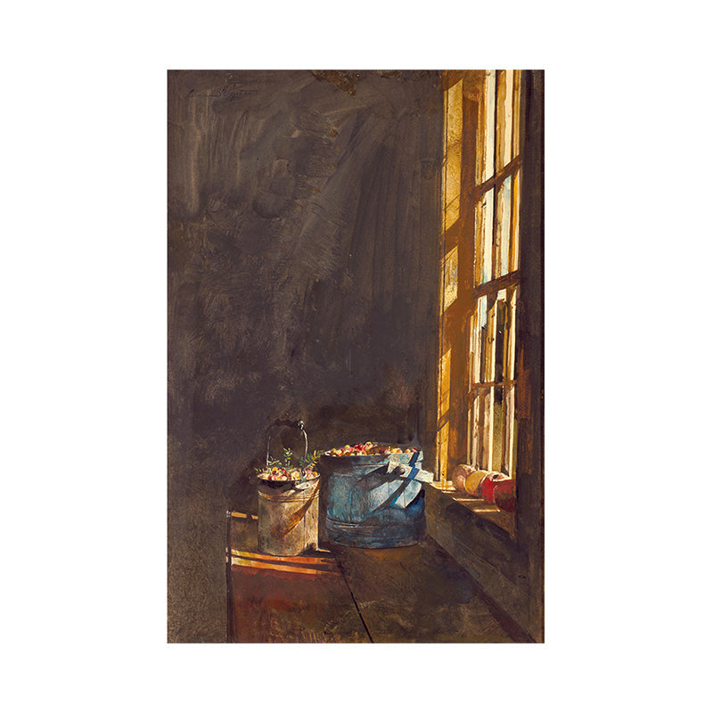 Brehn | Leinwand Texturiertes Wanddekor Vintage Andrew Wyeth Strawberry at the Window Malerei Kunstdruck