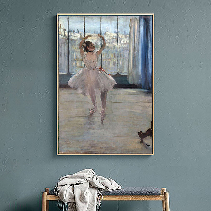 Brehn | Weiße Vintage Wanddekoration Edgar Degas Ballettgemälde Leinwand Wandkunst für das Schlafzimmer