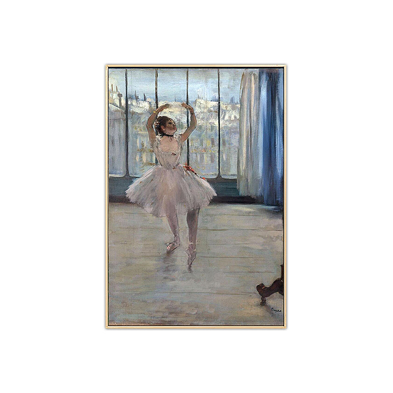 Brehn | Weiße Vintage Wanddekoration Edgar Degas Ballettgemälde Leinwand Wandkunst für das Schlafzimmer