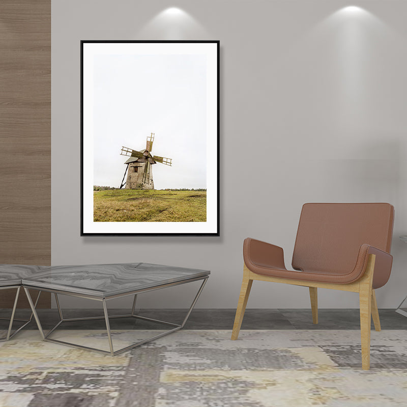 Brehn | Natürliche Landschafts-Wandkunst Küstentexturiertes Umwickeltes Leinwandbild in Heller Farbe für das Wohnzimmer