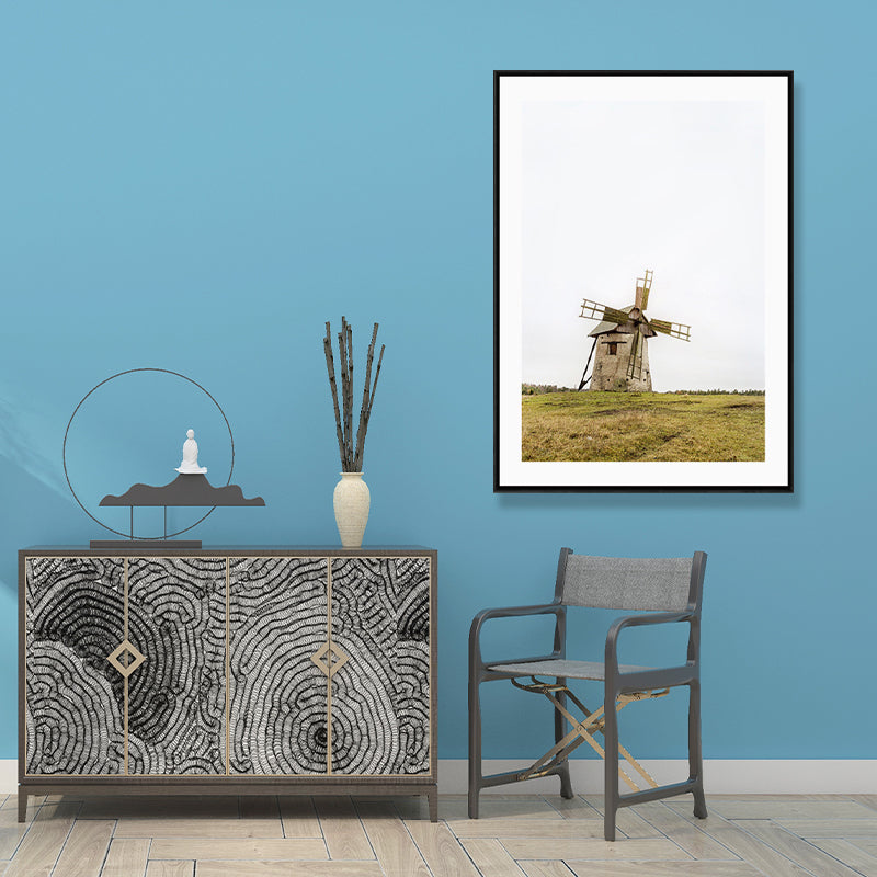Brehn | Natürliche Landschafts-Wandkunst Küstentexturiertes Umwickeltes Leinwandbild in Heller Farbe für das Wohnzimmer