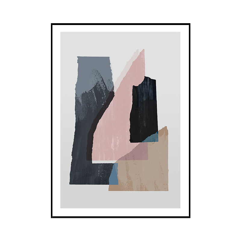 Brehn | Nordic Überlappende Geometrische Malerei Leinwand Texturiert Weiche Wandkunst Dekor für Wohnzimmer
