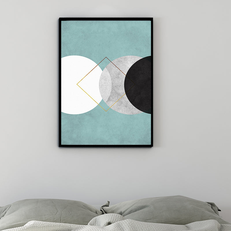 Brehn | Modernistische geometrische Leinwanddrucke Mehrfarbige Wandkunstdekoration für das Wohnzimmer