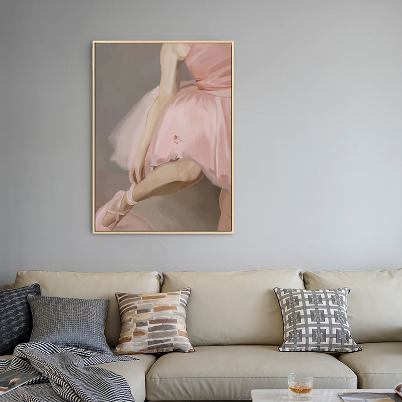 Brehn | Rosa Ballett Wandkunst Tänzer Vintage Texturiertes Leinwanddruck für Mädchen Schlafzimmer