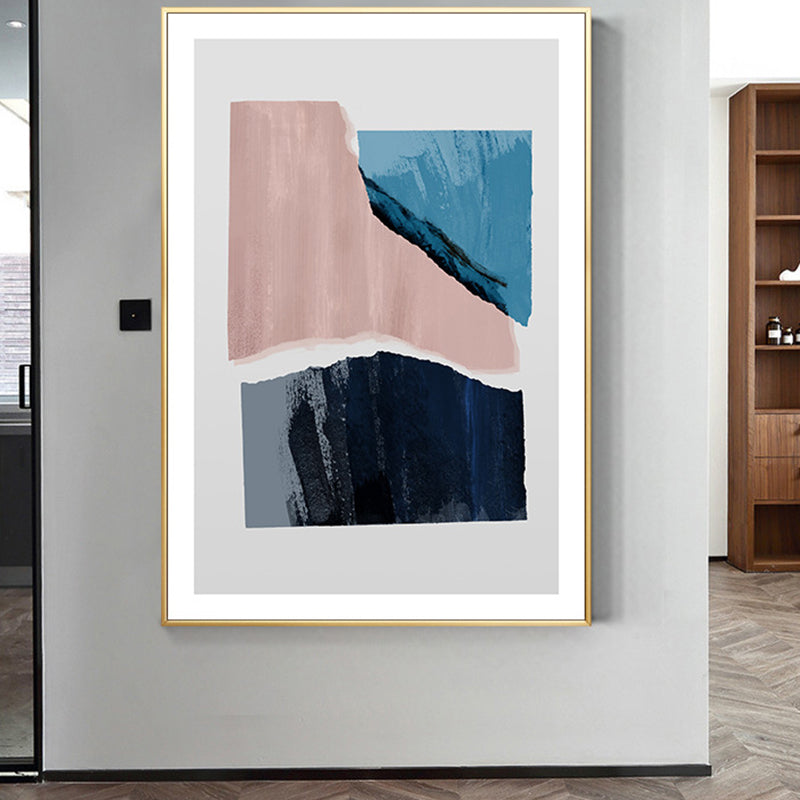 Brehn | Überlappendes abstraktes Leinwandkunstwerk in pastellfarbenem skandinavischen Wanddekor für das Wohnzimmer