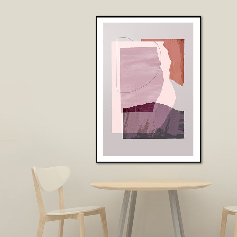 Brehn | Überlappendes abstraktes Leinwandkunstwerk in pastellfarbenem skandinavischen Wanddekor für das Wohnzimmer