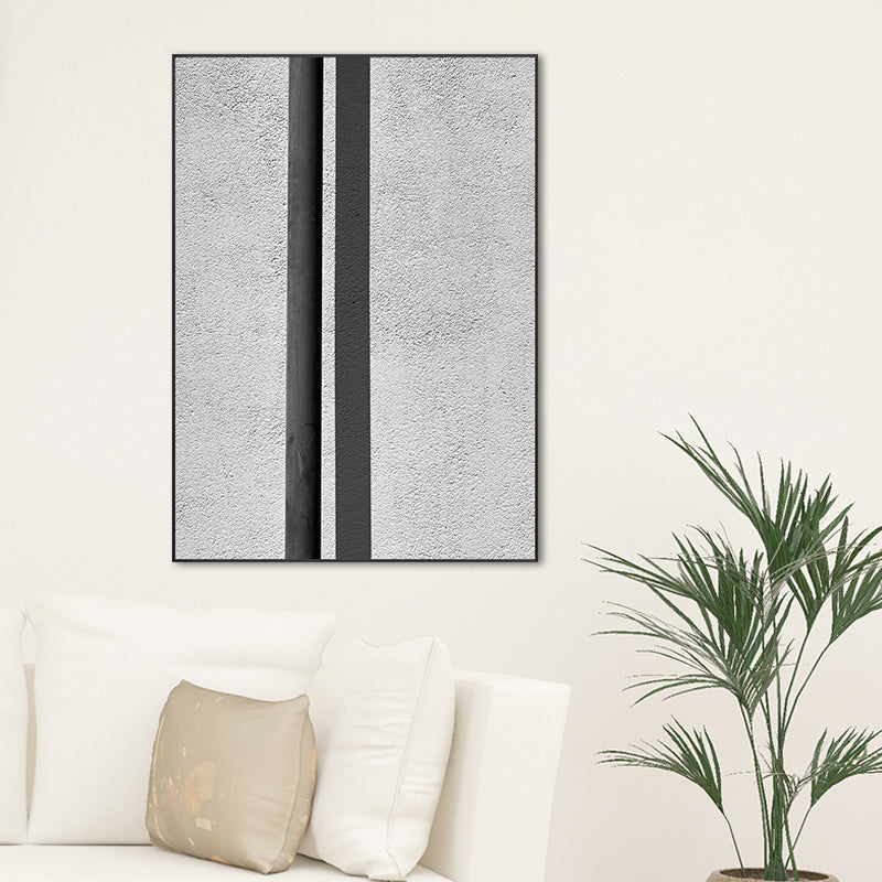 Brehn | Nordic Building Fenster Leinwanddruck Sanfte Farbe Texturiertes Wandkunst für Wohnzimmer