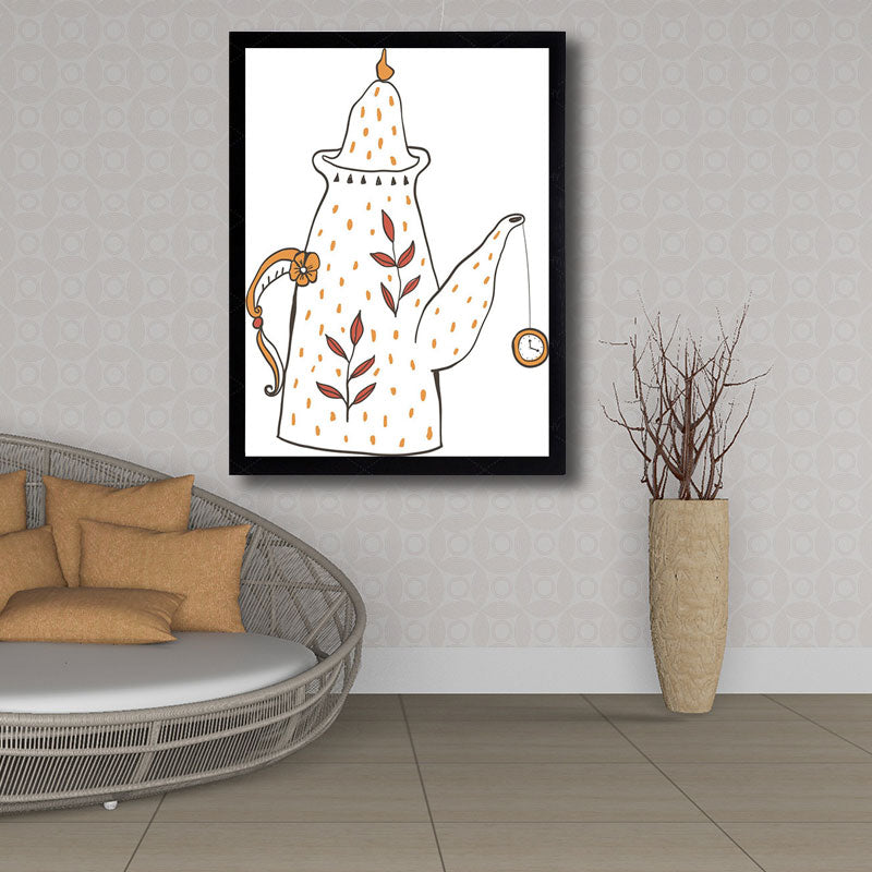 Brehn | Klassisches Teeservice Wanddekoration Leinwand Dekorative Dunkel Farbige Kunstdrucke für das Esszimmer
