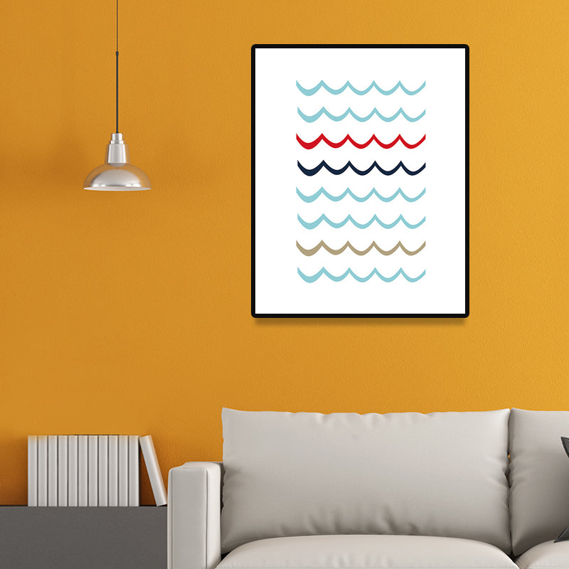 Brehn | Skandinavische nautische Element Wandkunst Leinwand dekorative sanfte Farbmalkunst für das Gästezimmer