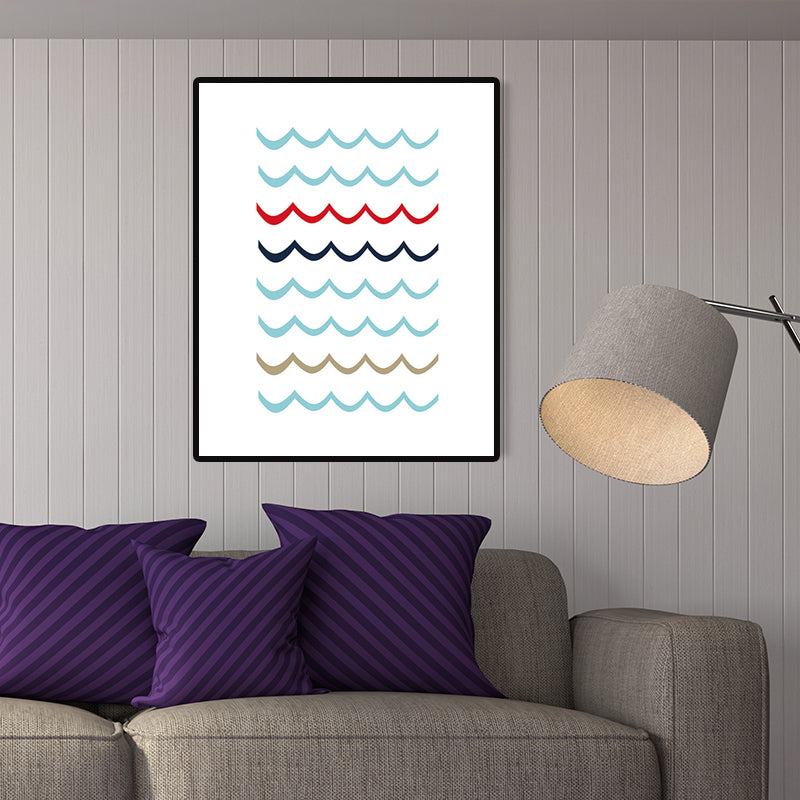 Brehn | Skandinavische nautische Element Wandkunst Leinwand dekorative sanfte Farbmalkunst für das Gästezimmer
