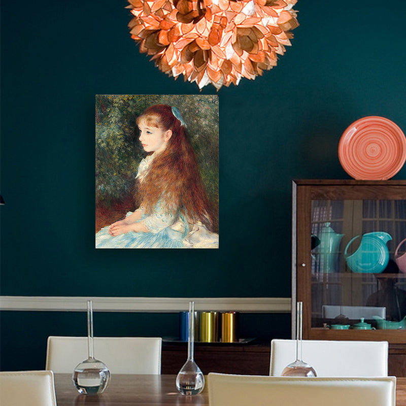 Brehn | Blaue impressionistische Leinwanddruck Malerei Renoir das junge Mädchen Elaine Wandkunst für das Esszimmer
