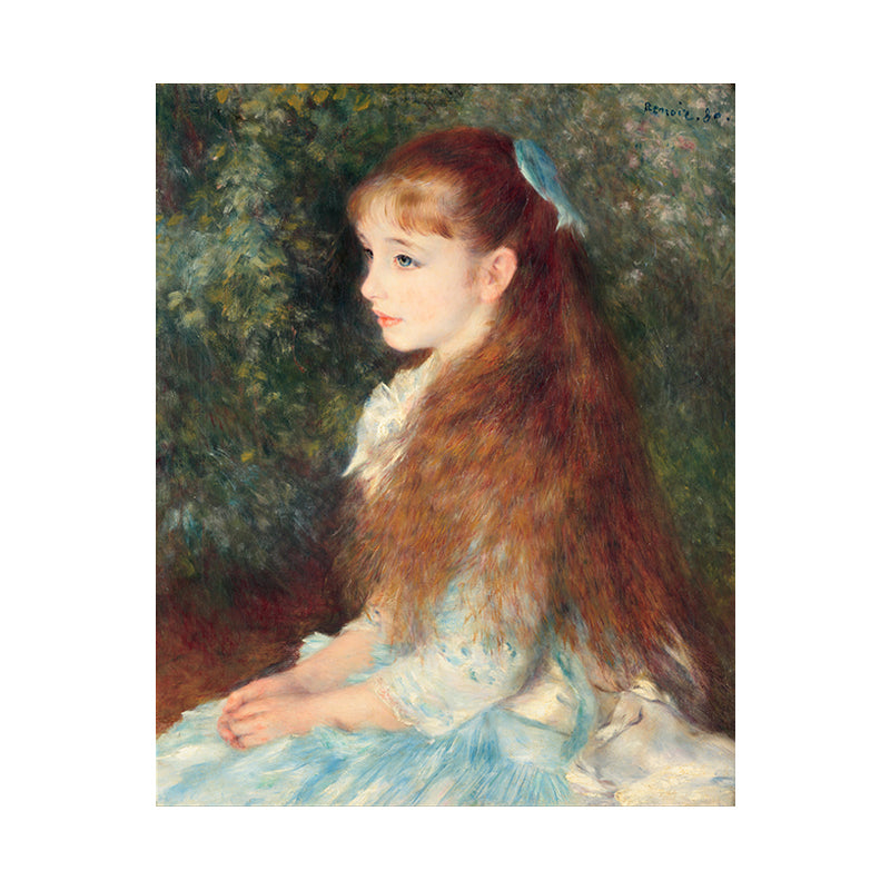 Brehn | Blaue impressionistische Leinwanddruck Malerei Renoir das junge Mädchen Elaine Wandkunst für das Esszimmer