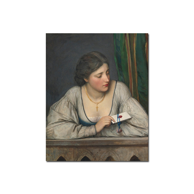 Brehn | Vintage Figur Ölmalerei Leinwand Haus Innenraum Wandkunst Dekor in Pastellfarbe