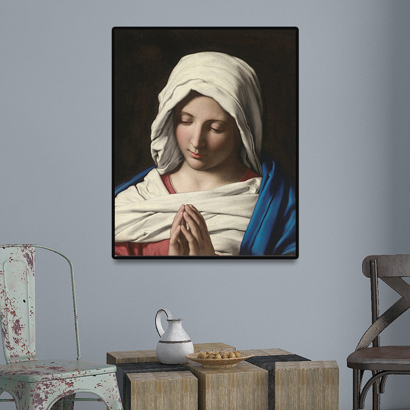 Brehn | Religiös Nonne Malerei Kunstdruck Global Inspirierte Leinwand Wanddekoration in Weiß und Schwarz