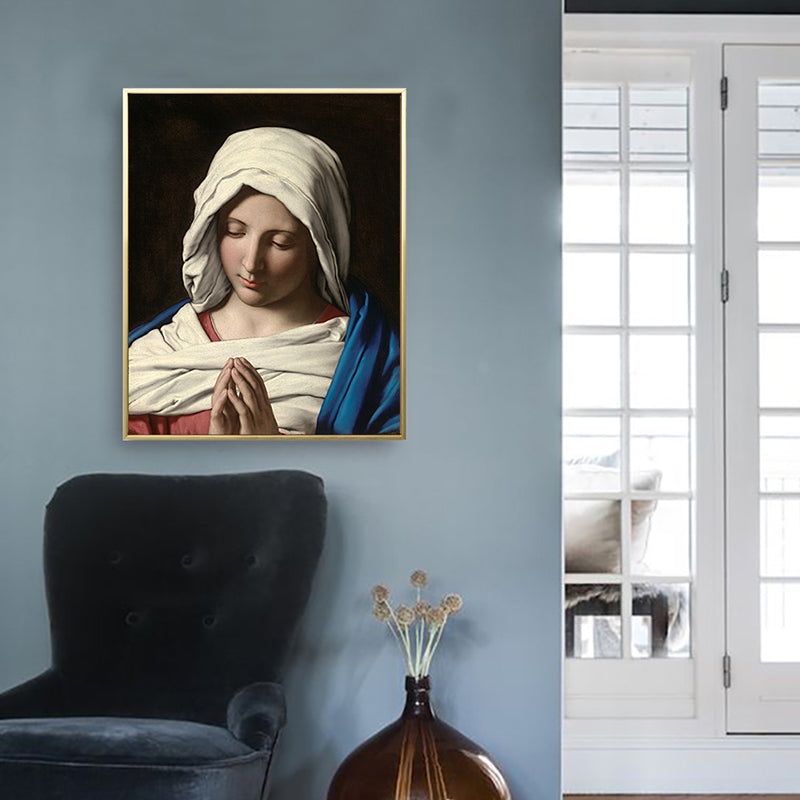 Brehn | Religiös Nonne Malerei Kunstdruck Global Inspirierte Leinwand Wanddekoration in Weiß und Schwarz