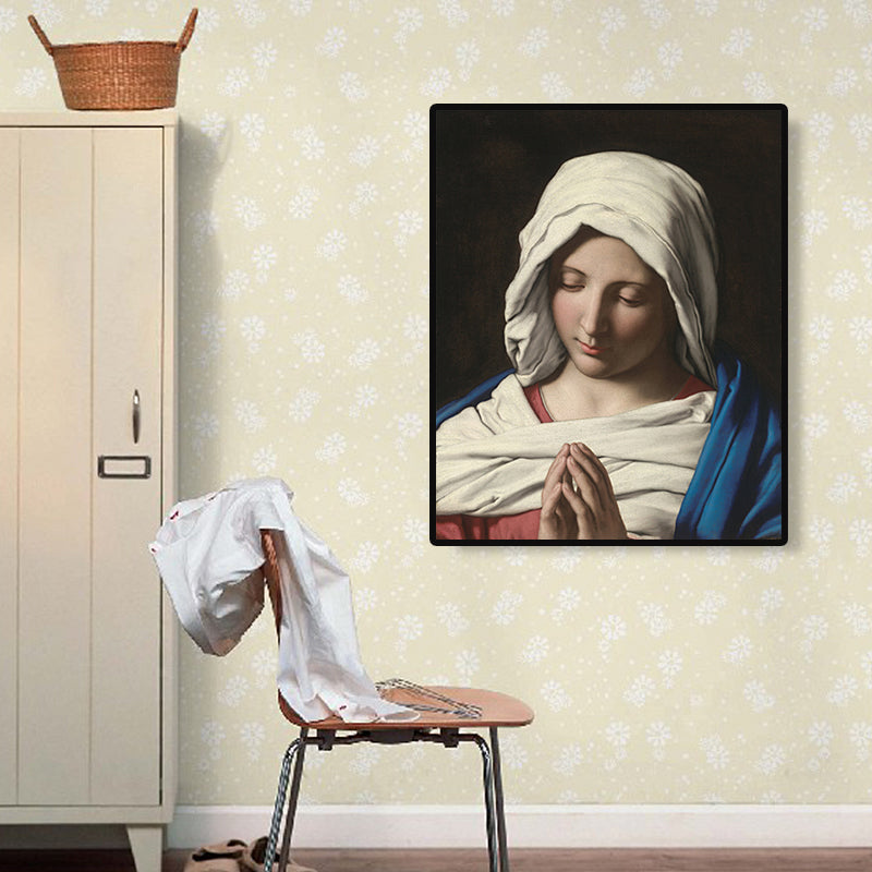 Brehn | Religiös Nonne Malerei Kunstdruck Global Inspirierte Leinwand Wanddekoration in Weiß und Schwarz