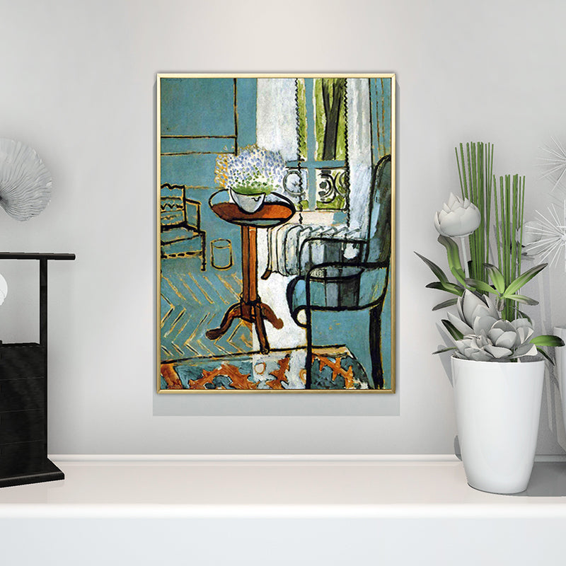 Brehn | Henri Matisse Blumenmalerei für Schlafzimmer Stillleben Wandkunst in Grün, Texturiert