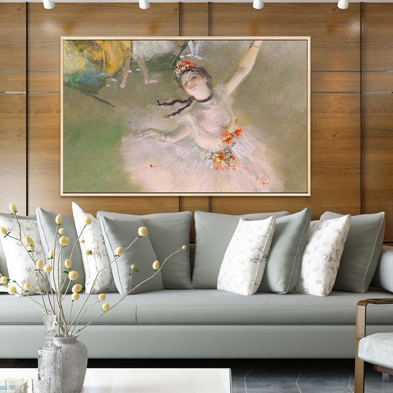 Brehn | Degas tanzende Ballerina Gemälde im weißen Retro-Stil Wandkunst Druck für das Schlafzimmer