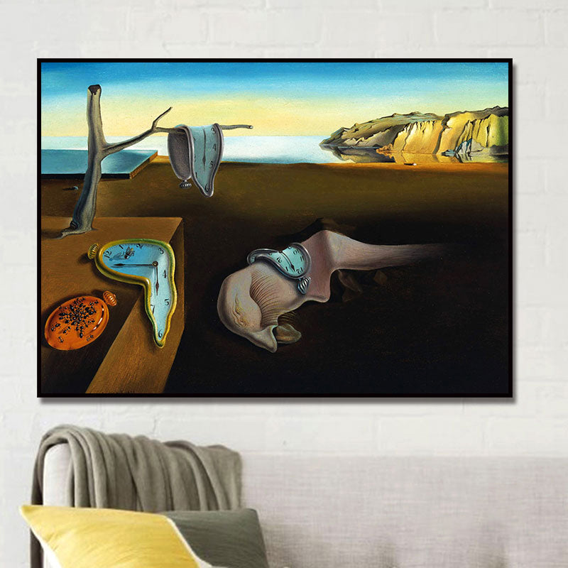 Brehn | Surrealistische Salvador Dali Wandkunst Braun das Bestehen der Erinnerung Gemälde für Zuhause