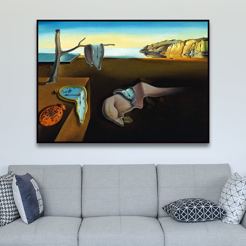 Brehn | Surrealistische Salvador Dali Wandkunst Braun das Bestehen der Erinnerung Gemälde für Zuhause