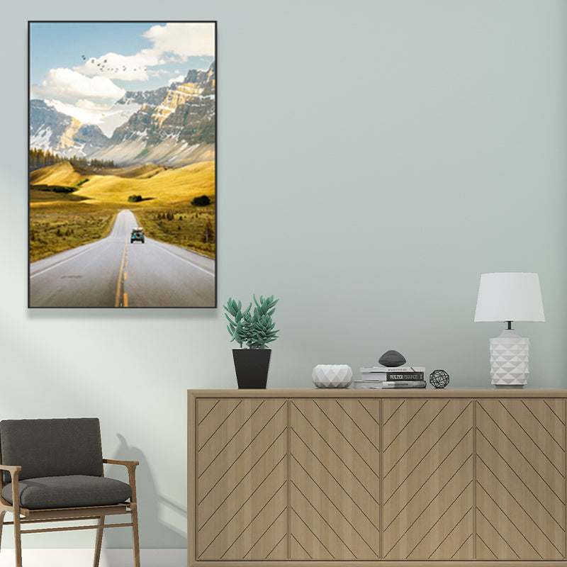Brehn | Highway in Mountain Gemälde Weiche Farbe Leinwand Wandkunst für Wohnkultur, Verschiedene Größenoptionen