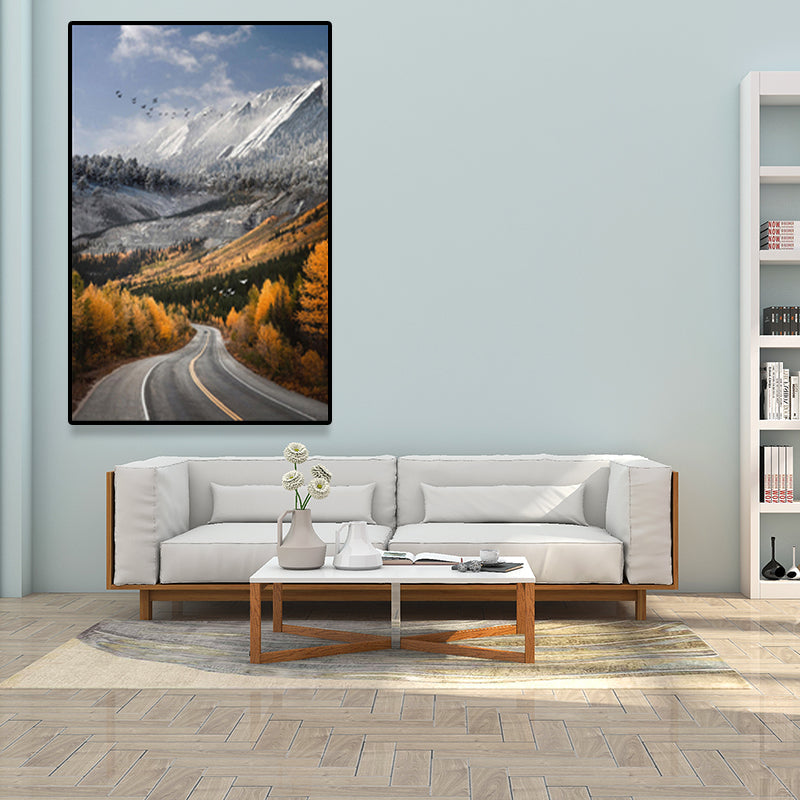 Brehn | Highway in Mountain Gemälde Weiche Farbe Leinwand Wandkunst für Wohnkultur, Verschiedene Größenoptionen