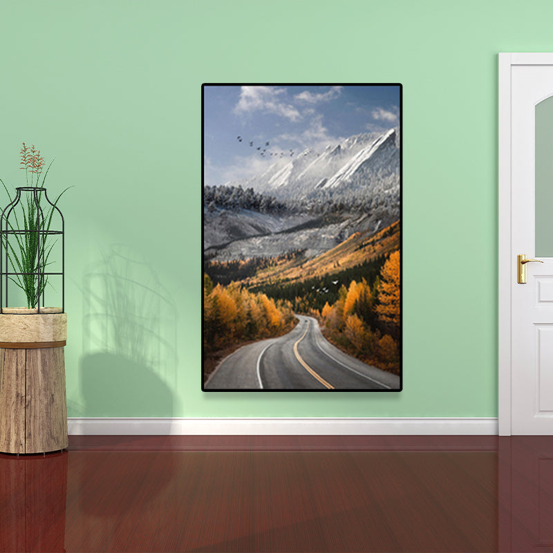 Brehn | Highway in Mountain Gemälde Weiche Farbe Leinwand Wandkunst für Wohnkultur, Verschiedene Größenoptionen