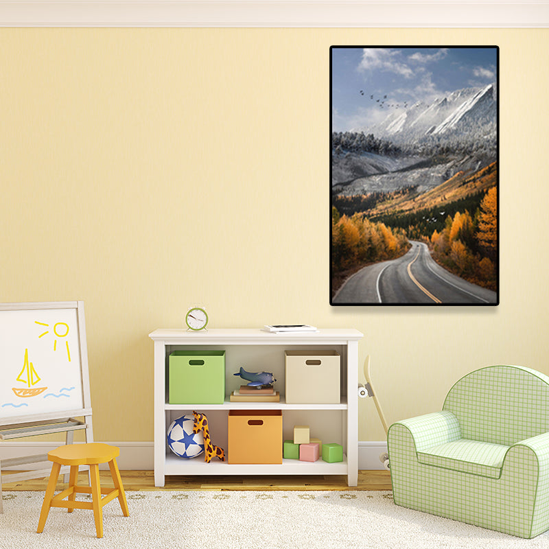 Brehn | Highway in Mountain Gemälde Weiche Farbe Leinwand Wandkunst für Wohnkultur, Verschiedene Größenoptionen
