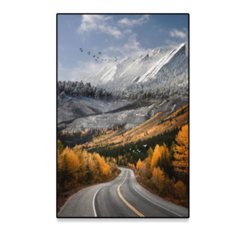Brehn | Highway in Mountain Gemälde Weiche Farbe Leinwand Wandkunst für Wohnkultur, Verschiedene Größenoptionen