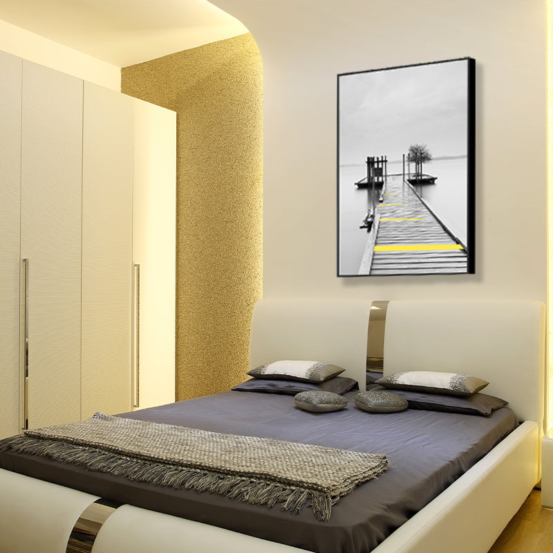 Brehn | Zachte kleur zeezicht canvasprints landschap modernistische thuiswanddecoratie voor tekenruimte