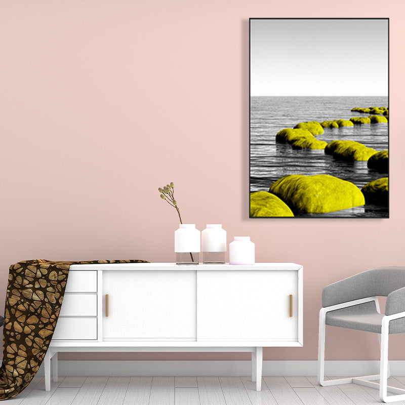 Brehn | Zachte kleur zeezicht canvasprints landschap modernistische thuiswanddecoratie voor tekenruimte