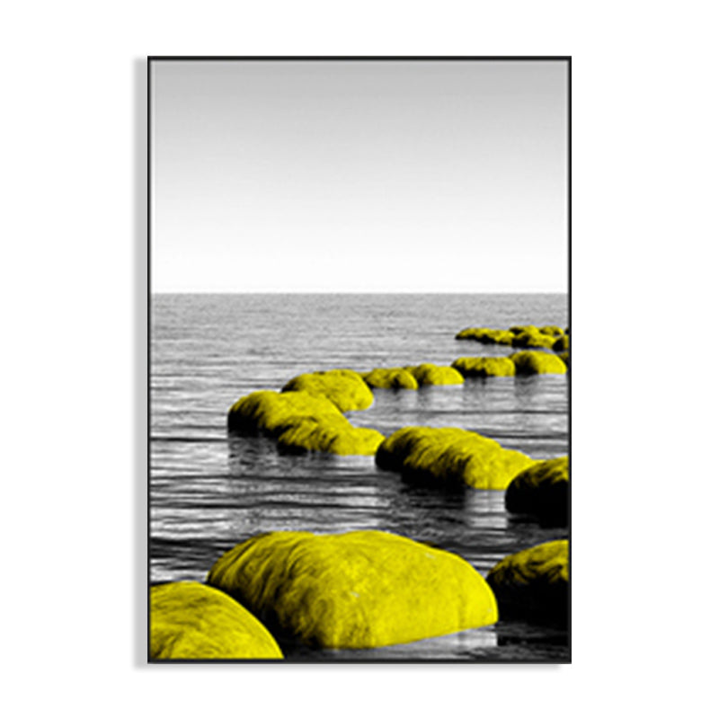 Brehn | Zachte kleur zeezicht canvasprints landschap modernistische thuiswanddecoratie voor tekenruimte