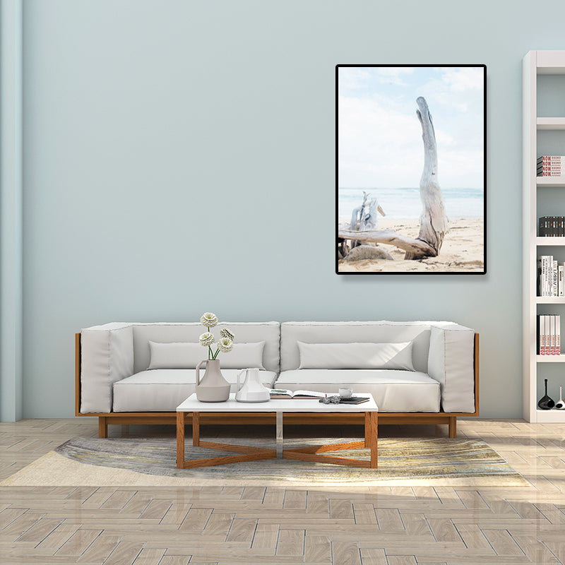 Brehn | Küsten-Trunk auf Strand Leinwand Kunst Blau Zuhause Wand Dekor für Parlor, Mehrere Größen