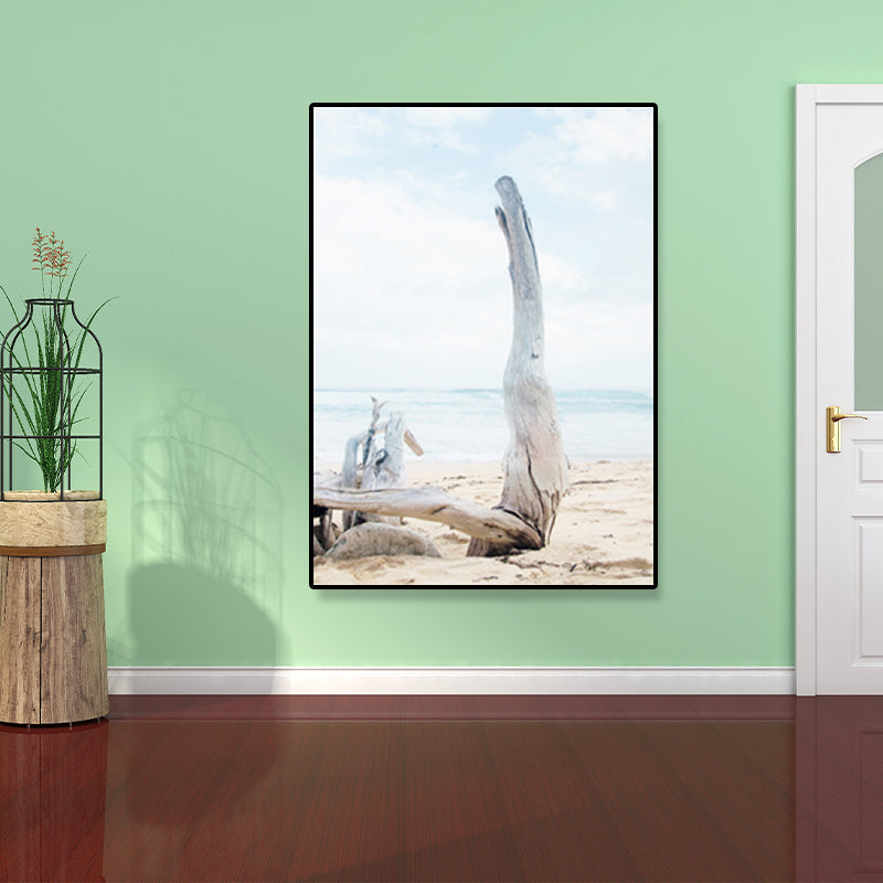 Brehn | Küsten-Trunk auf Strand Leinwand Kunst Blau Zuhause Wand Dekor für Parlor, Mehrere Größen