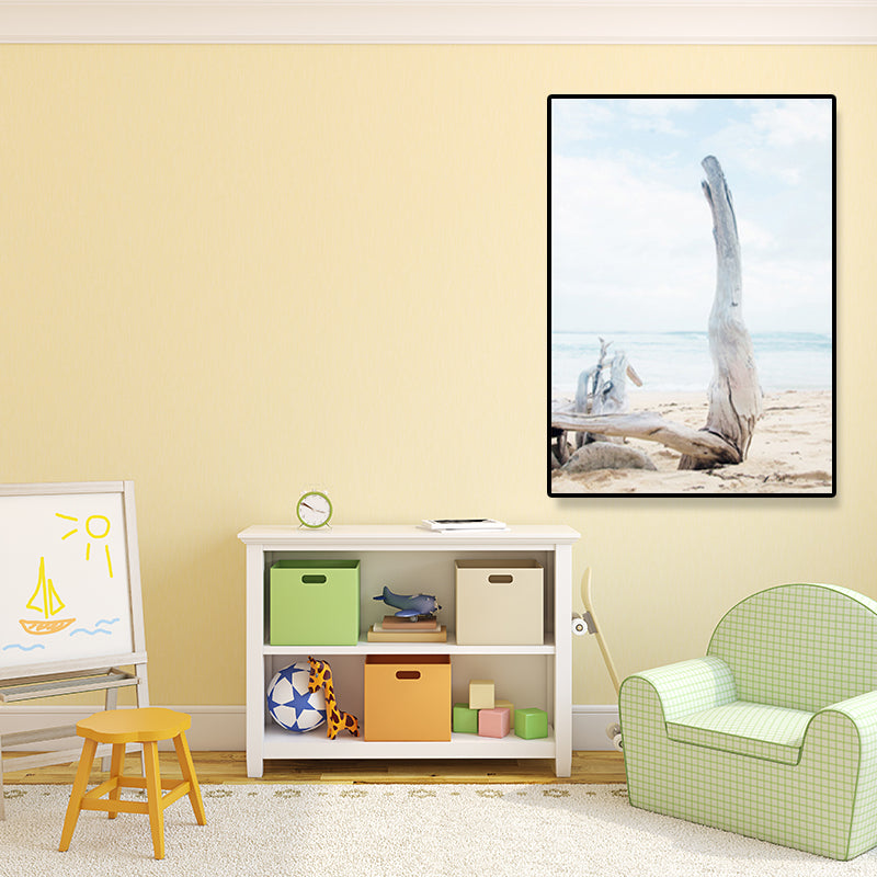Brehn | Küsten-Trunk auf Strand Leinwand Kunst Blau Zuhause Wand Dekor für Parlor, Mehrere Größen