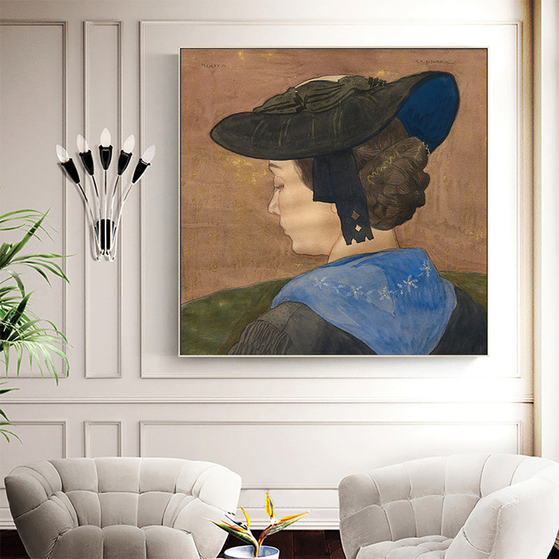 Brehn | Europa Maiden Ölmalerei Kunst Vintage Stil Leinwand Wanddruck, Mehrere Größenoptionen