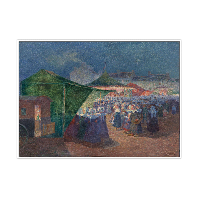 Brehn | Blau Nacht Landmessen Leinwandkunst Ferdinand Puigaudeau Impressionistische Texturmalerei